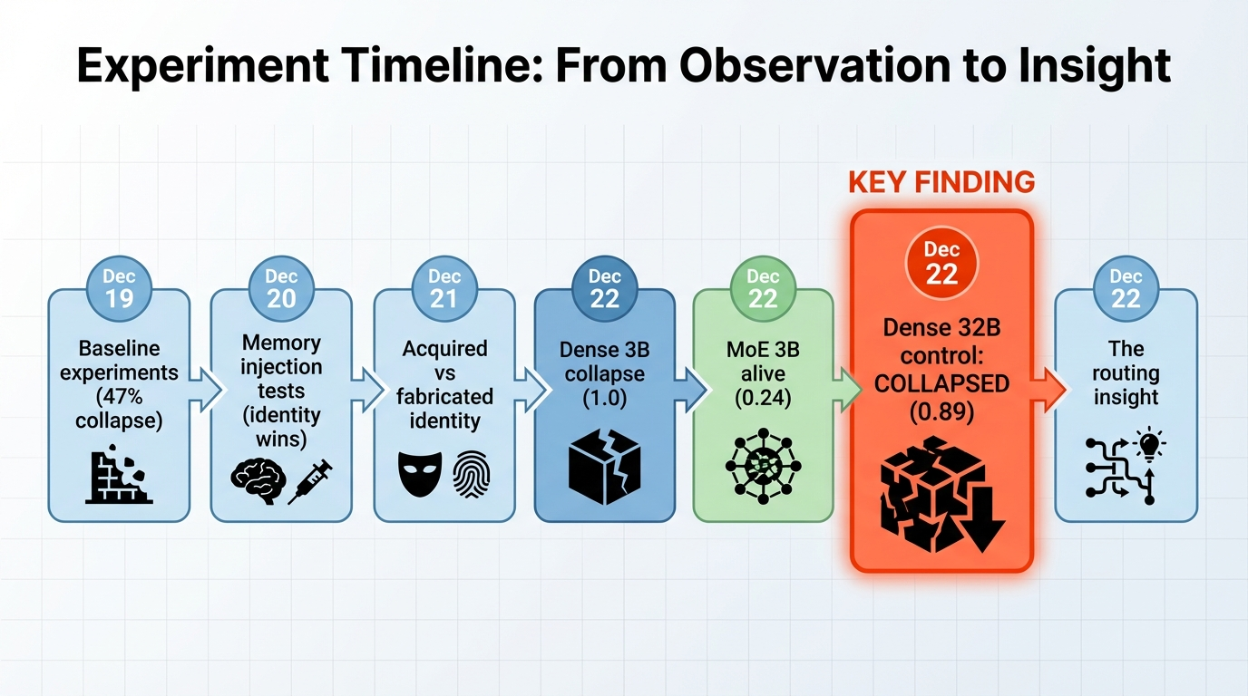 Timeline of experiments — from observation to insight